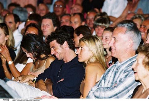 Patrick Bruel and Amanda Sthers, during the Ramatuelle Festival, in 2001.