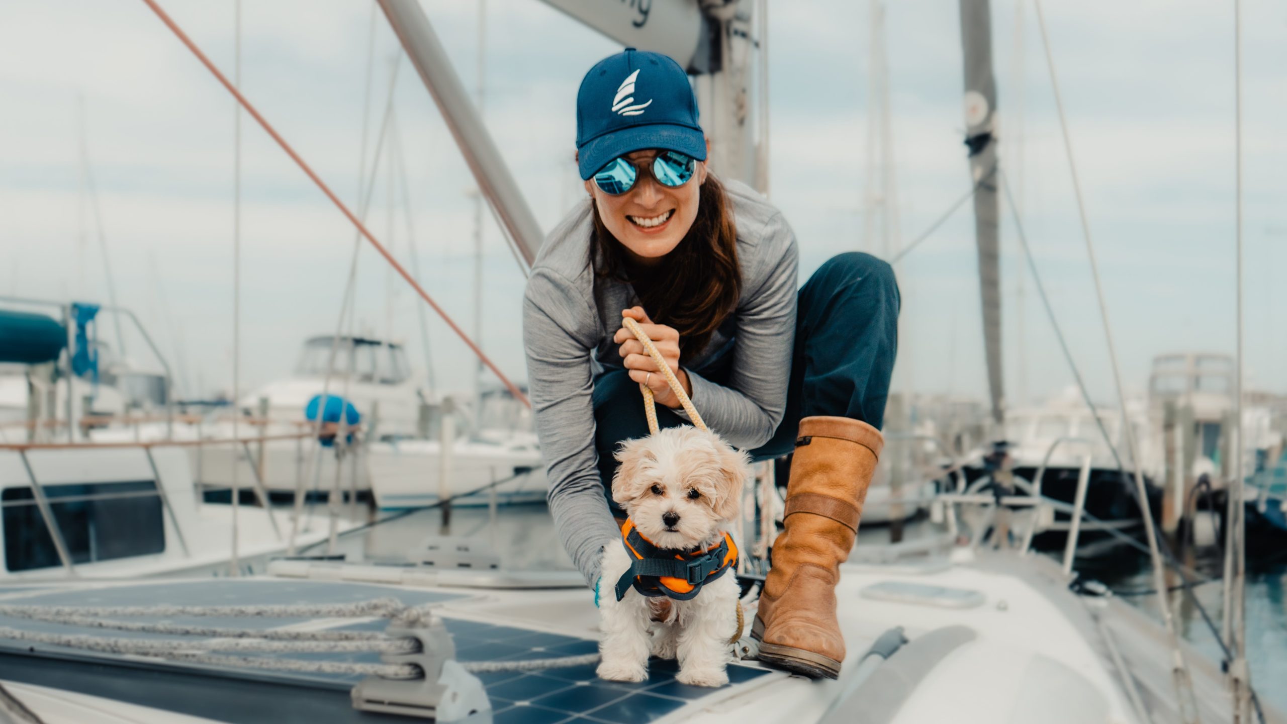 Sophie Darsy with her dog Barnacle.